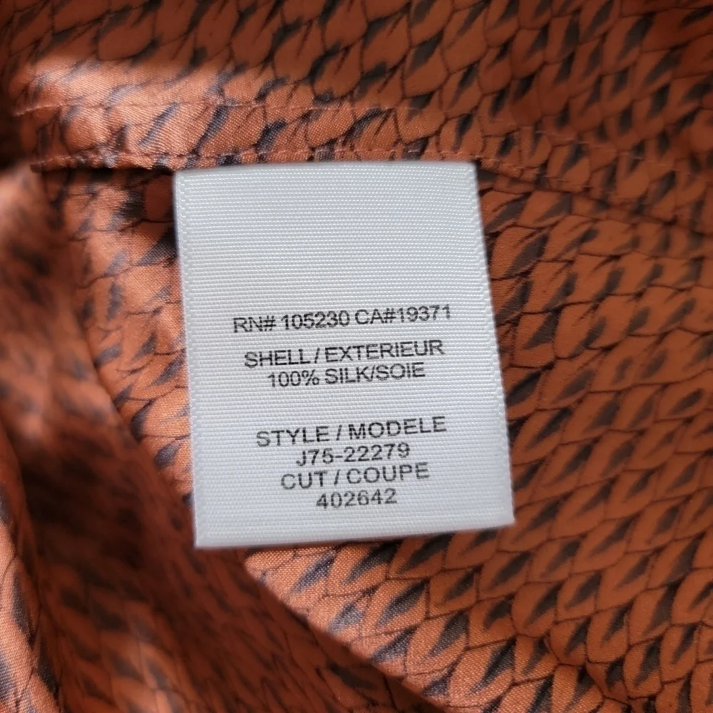 Joie 100% Silk Burnt Orange Geometric Sleeveless Blouse Size XS - Picture 11 of 11